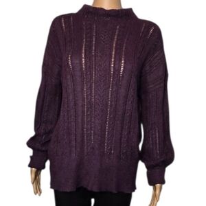 Liz Claiborne Sweater Knit Mock Neck Deep Purple Womens Size XLarge